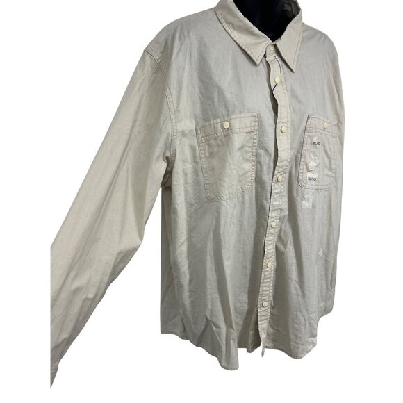 Calvin Klein Mens Tan Button-Up Shirt XL Extra Large Long Sleeve Collar New - Picture 3 of 9